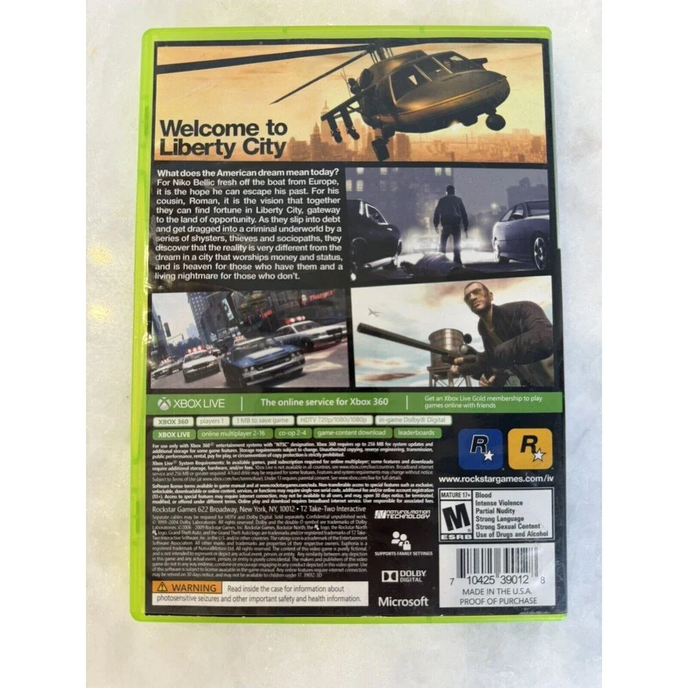 Grand Theft Auto IV GTA 4 Microsoft Xbox 360
